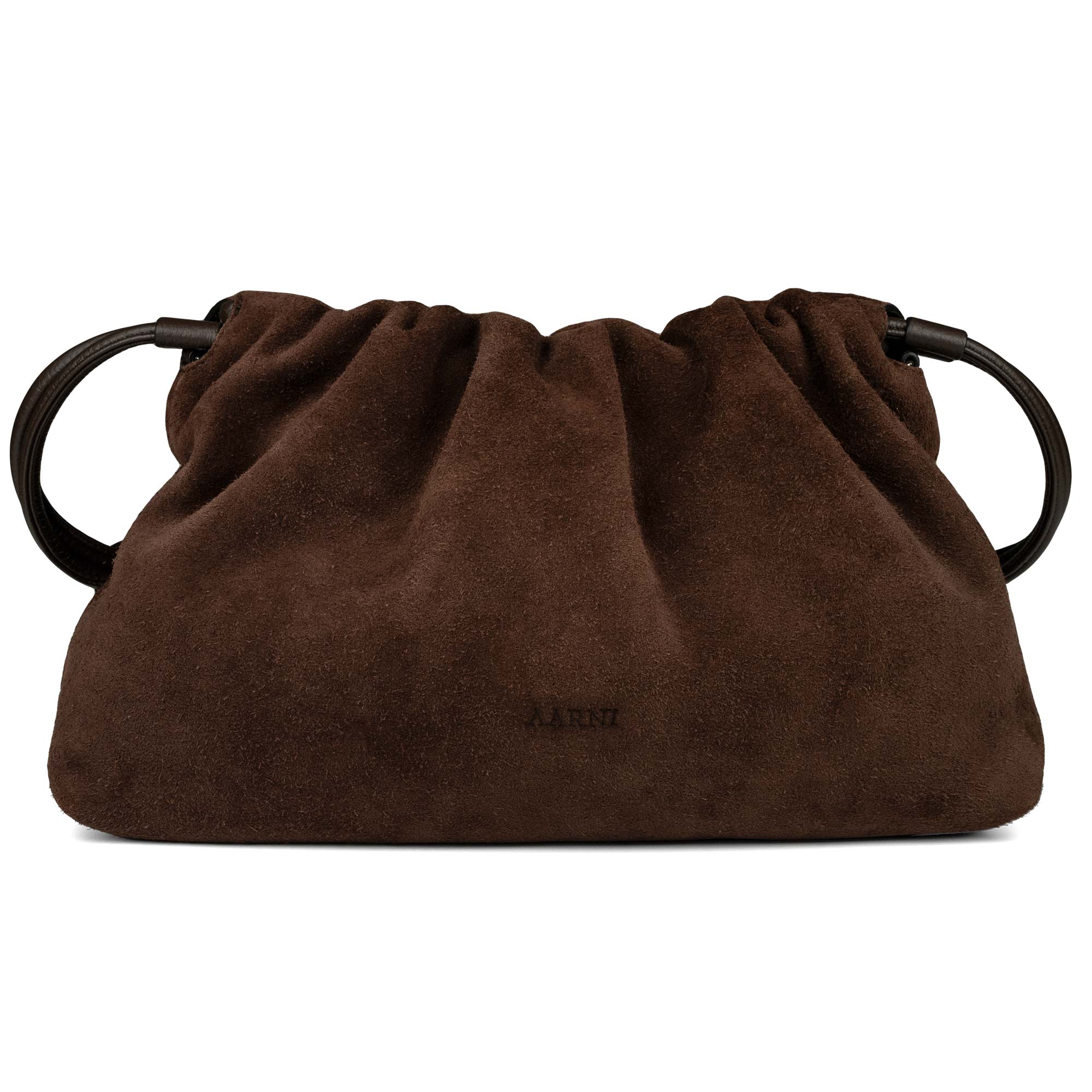Linne Clutch Bag (Brown Suede)